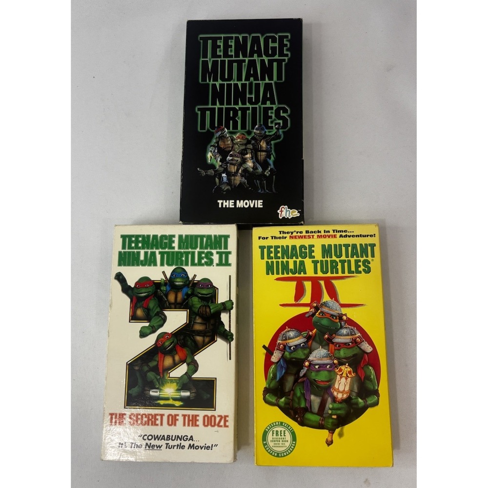 Vintage VHS Teenage Mutant Ninja Turtles 1,2,3  Secret Of The Ooze